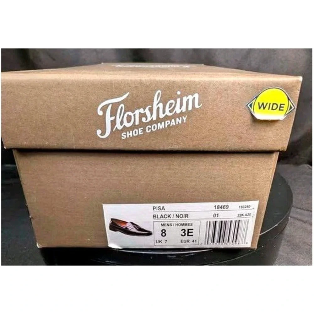 Florsheim Pisa Black Croc Print Tassel Loafers~18469-01 ~Sz 8 3E Extra Wide~NIB - Picture 8 of 15